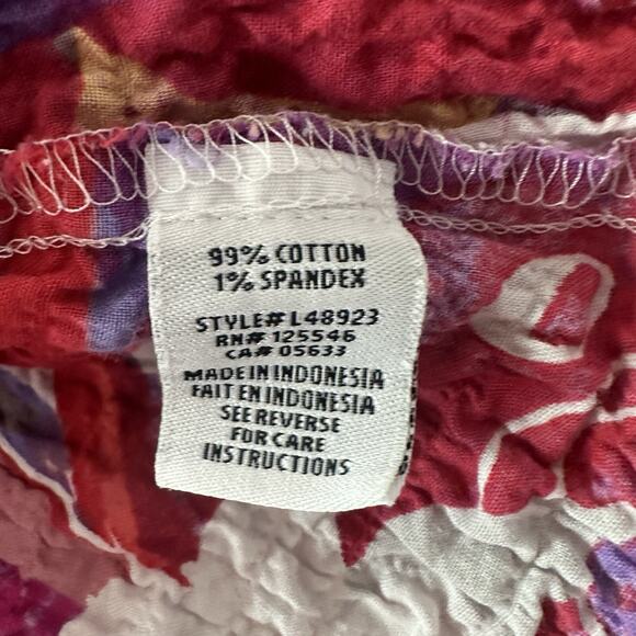 Habitat Top Shirt Womens 2X Multicolor Textured Crinkle Floral Patchwork Art - Picture 8 of 15